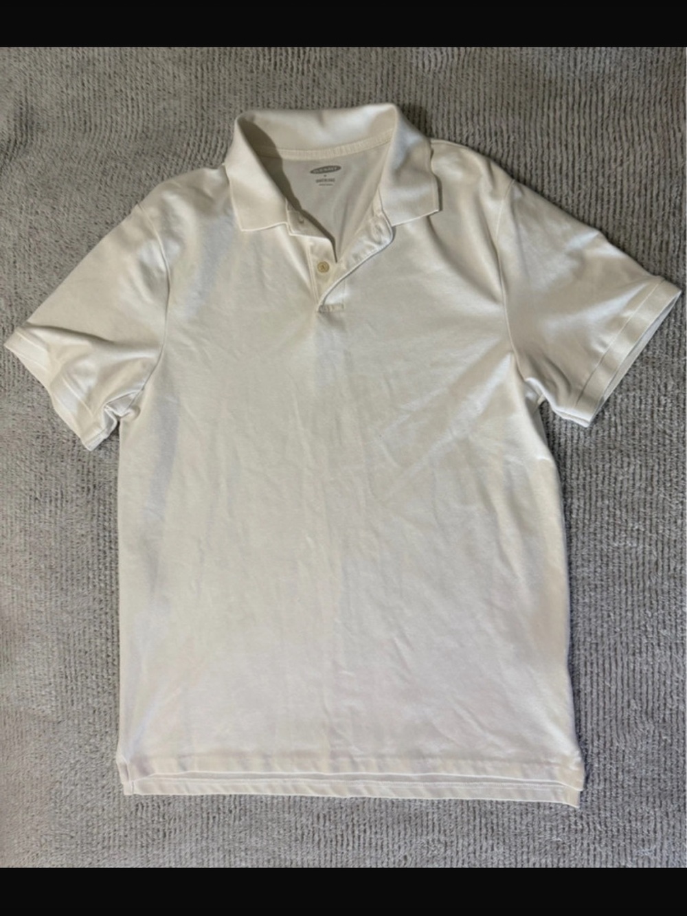 Old Navy White Men's Polo Shirt - Classic Short Sleeve